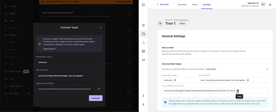 ledger live settings step 3